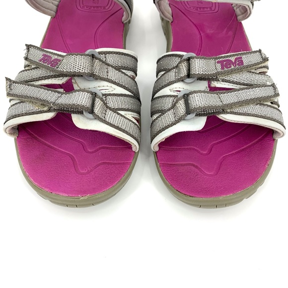 Teva Grey, Silver, and Pink Tirra Kids' Sport Sandal, 5 - Picture 6 of 16